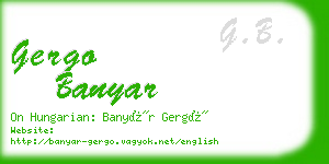 gergo banyar business card